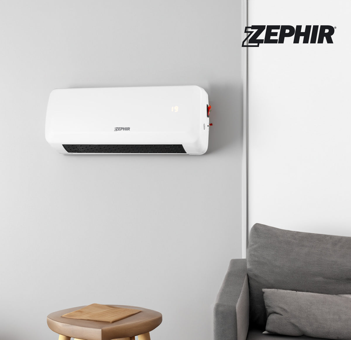 Zephir Termoventilatore Ceramico parete 2000 W Telecomando bianco – ZMW3019B - ambientato