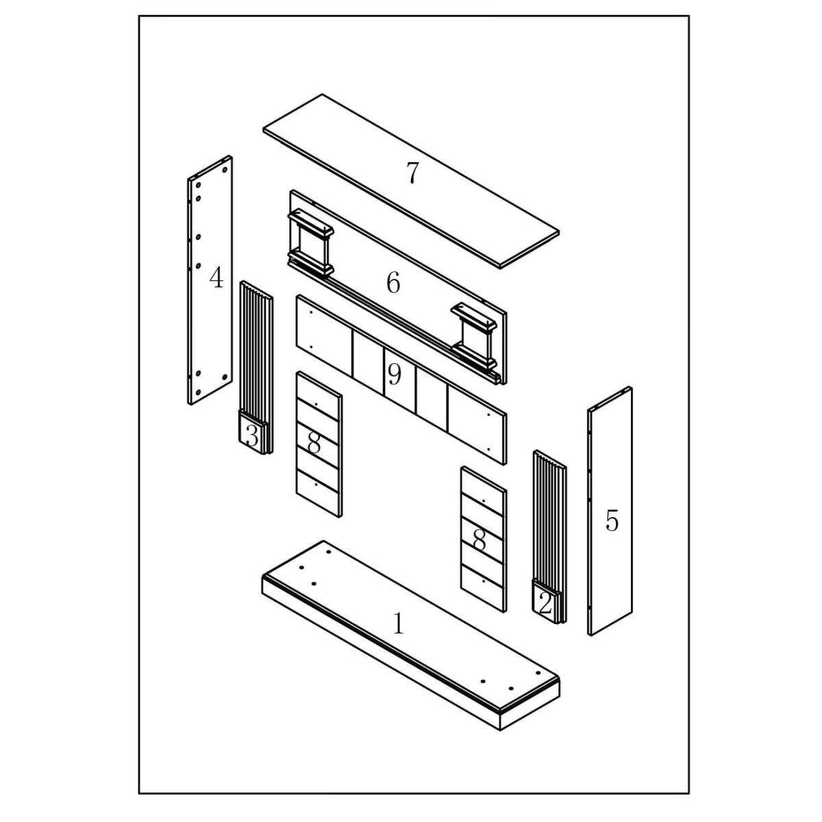 SINED Cornice camino Caldera bianco crema in MDF — vista 3