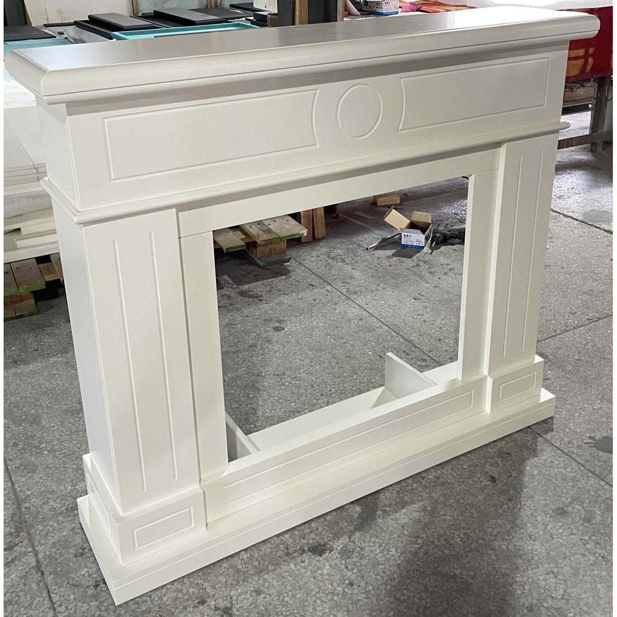 SINED Cornice camino Lipari bianco crema in MDF
