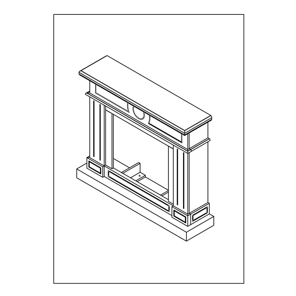 SINED Cornice camino Lipari bianco crema in MDF — vista 3