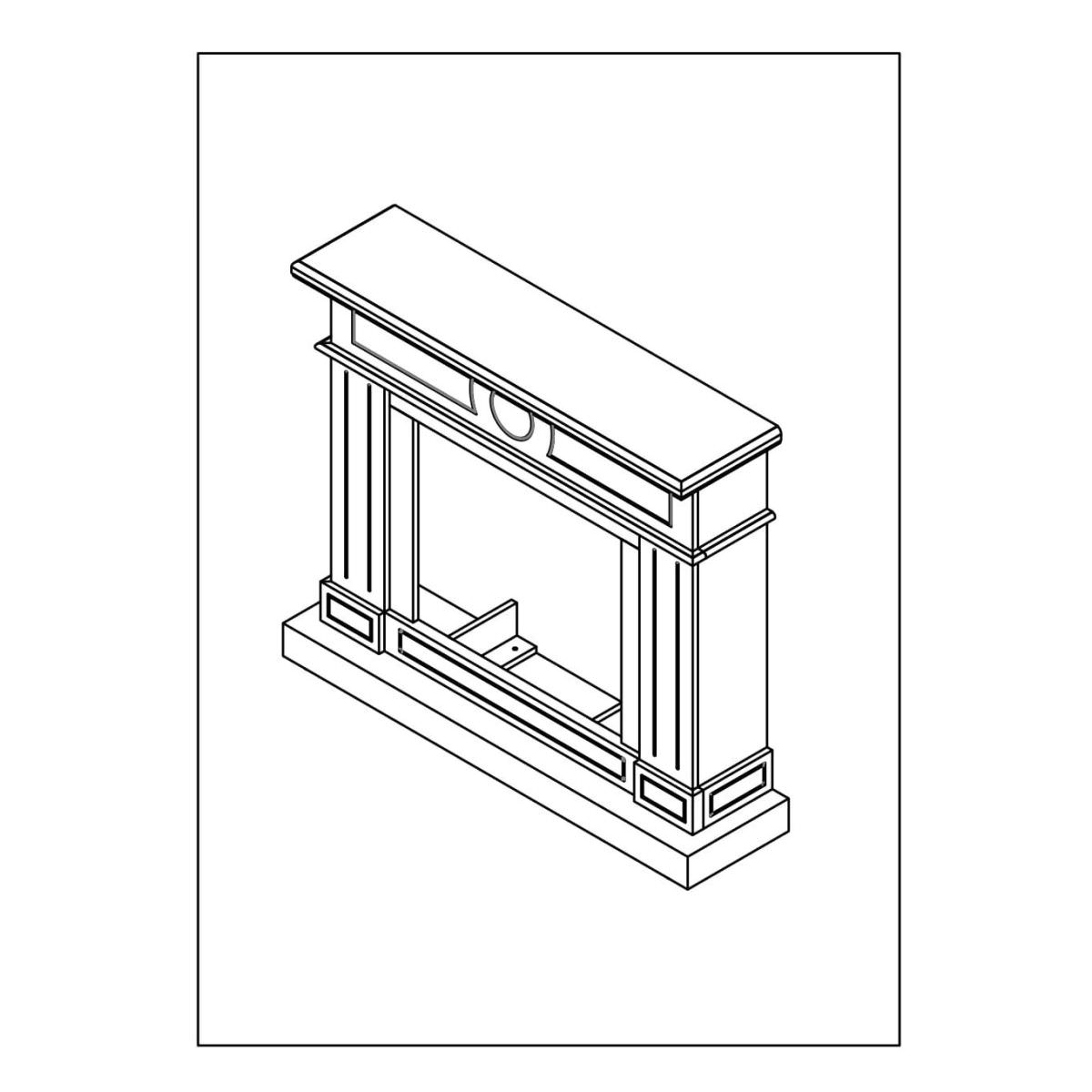 SINED Cornice camino Lipari grigio antracite in MDF — vista 3
