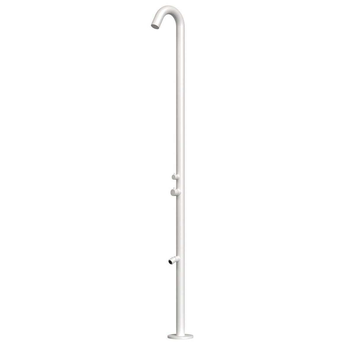 SINED Doccia da esterno Quartu con lavapiedi, acciaio inox 316L — Bianco