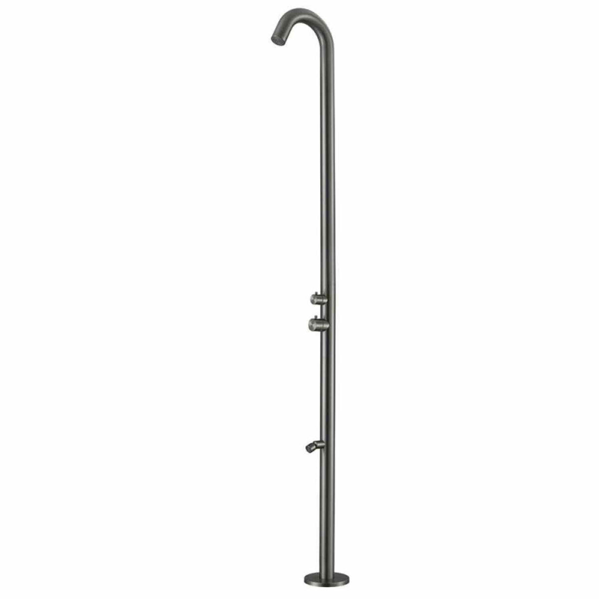 SINED Doccia da esterno Quartu con lavapiedi, acciaio inox 316L — Canna di fucile
