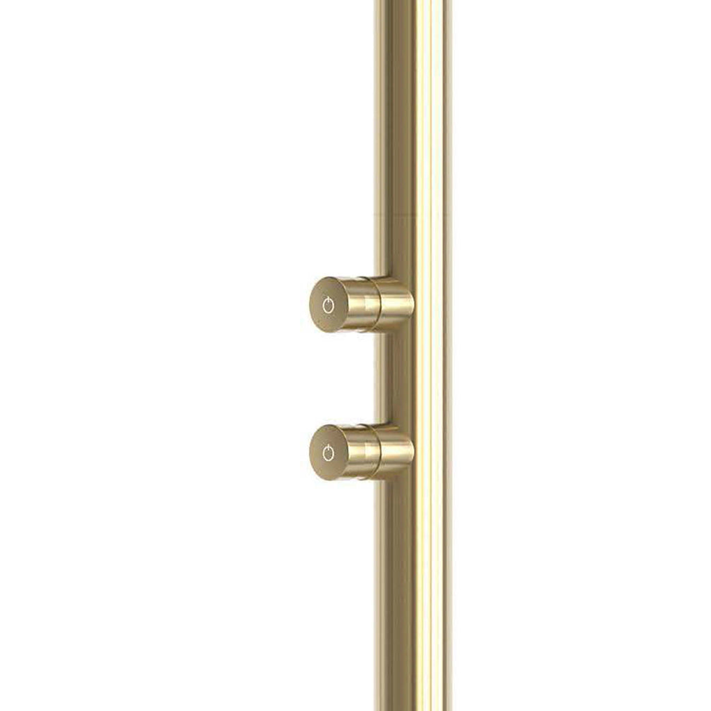 SINED Quartu Doppio TMP, doccia temporizzata con soffione e lavapiedi in inox 316L — Oro