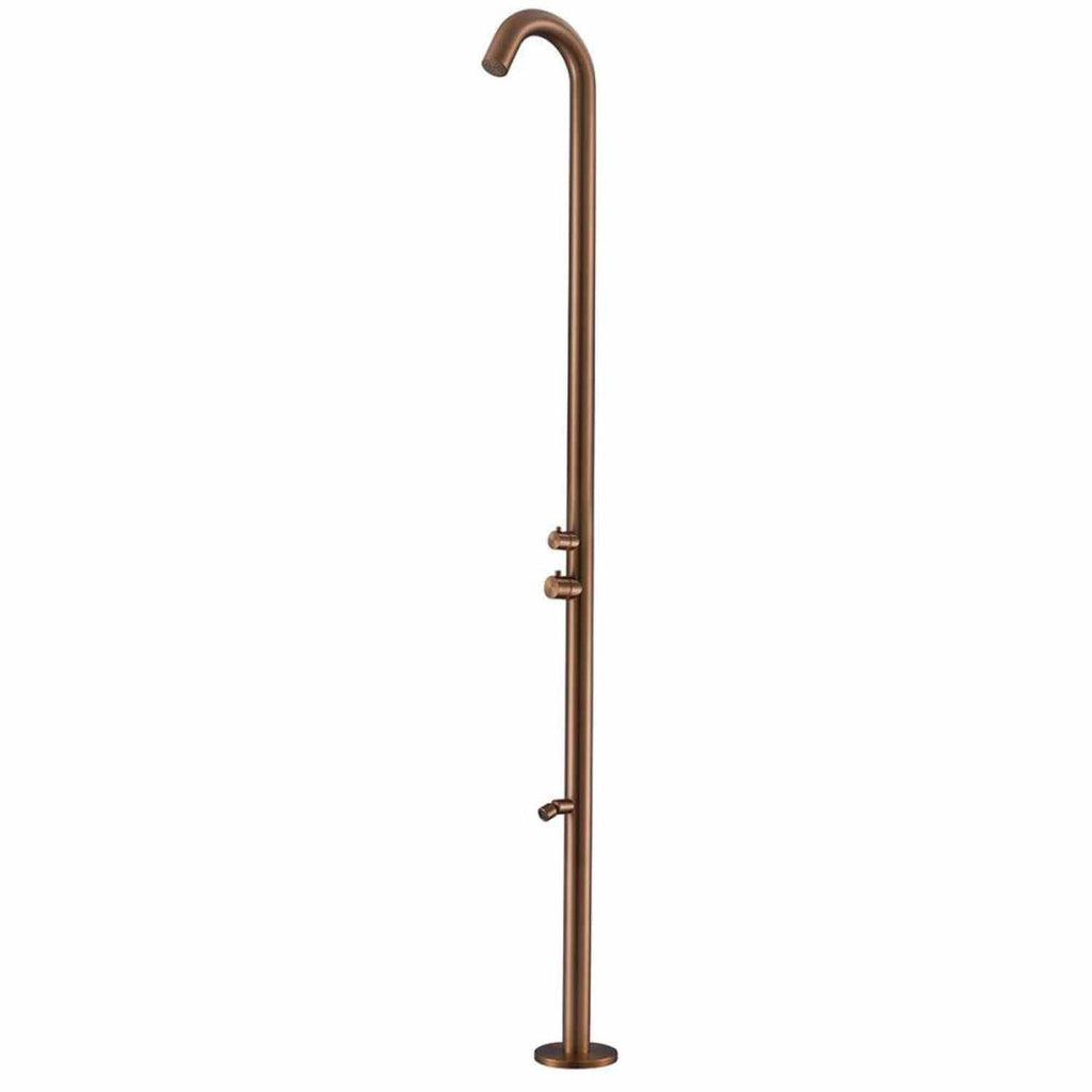 SINED Doccia da esterno Quartu con lavapiedi, acciaio inox 316L — Oro rosa