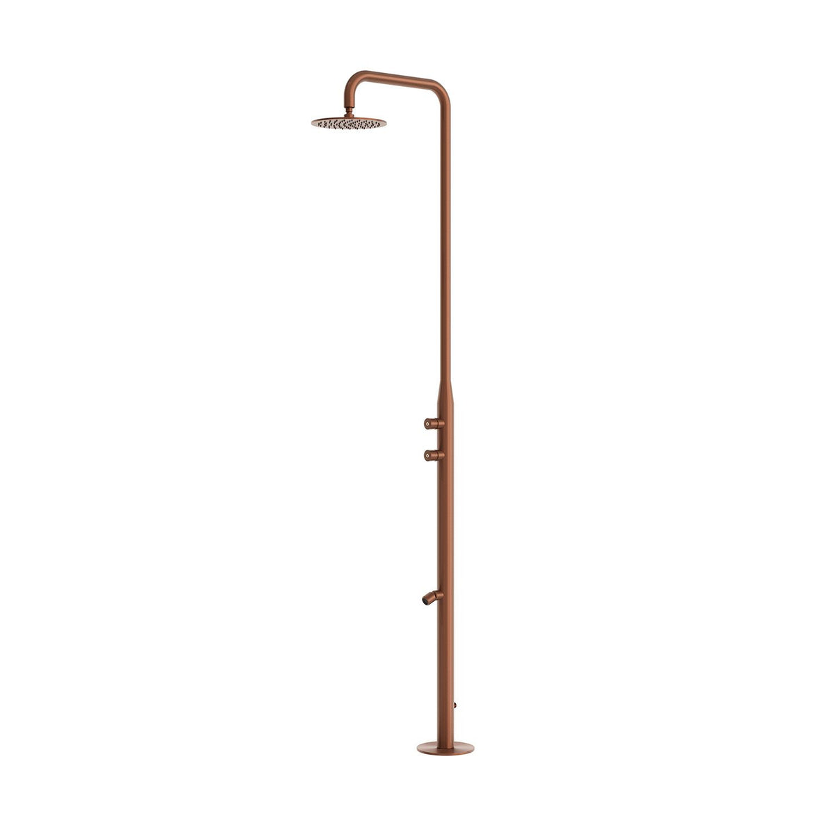 SINED Teulada, doccia temporizzata con doppio comando in acciaio inox 316L — Oro rosa