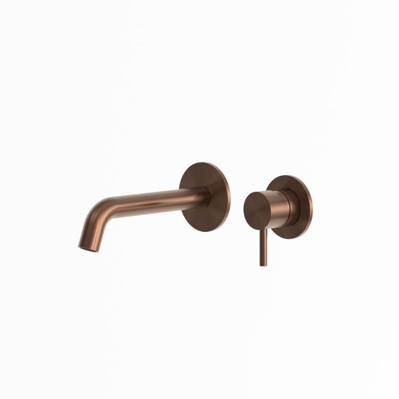 SINED Kit miscelatore e beccuccio Levante da parete in acciaio inox 316L — Oro rosa