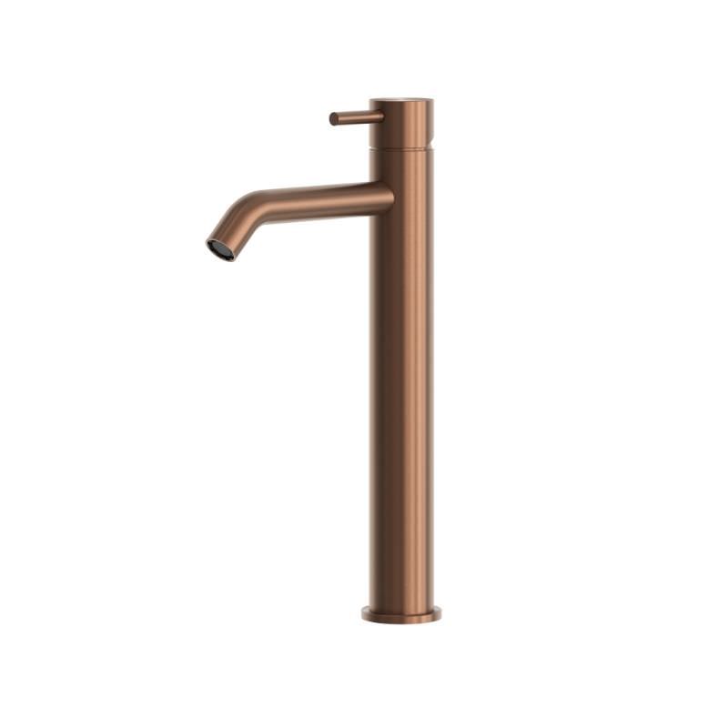 SINED Rubinetto lavabo Levante alto 25 cm in acciaio inox 316L — Oro rosa
