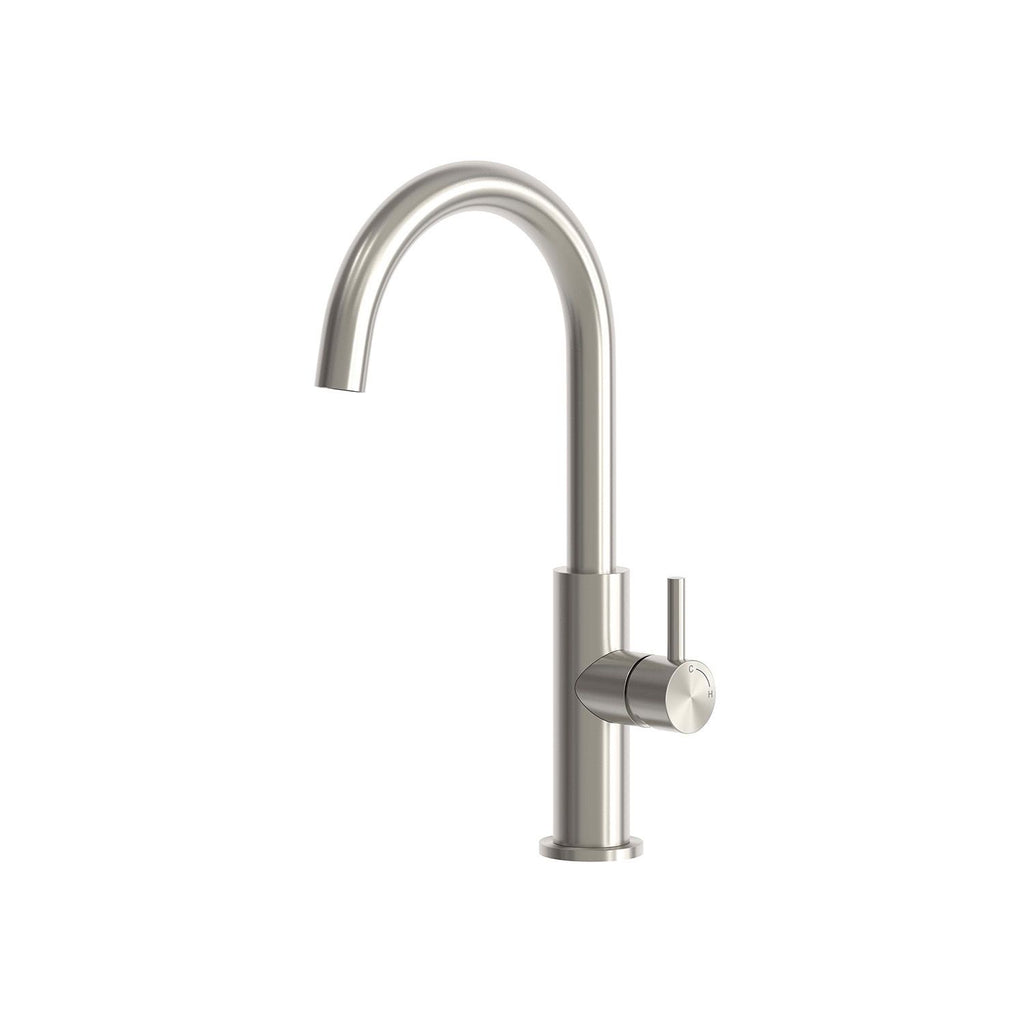 SINED Rubinetto cucina Levante alto 32 cm in acciaio inox 316L — Inox