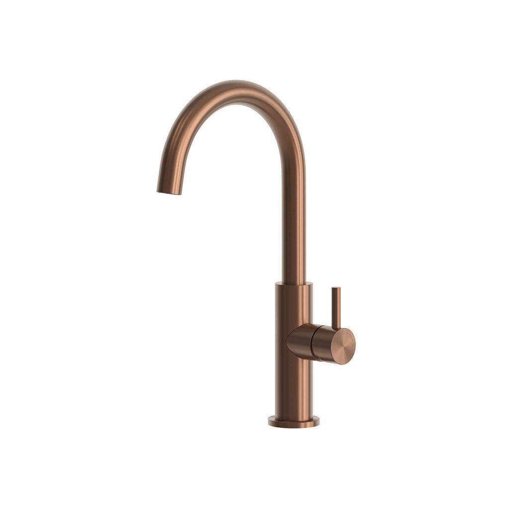 SINED Rubinetto cucina Levante alto 32 cm in acciaio inox 316L — Oro rosa
