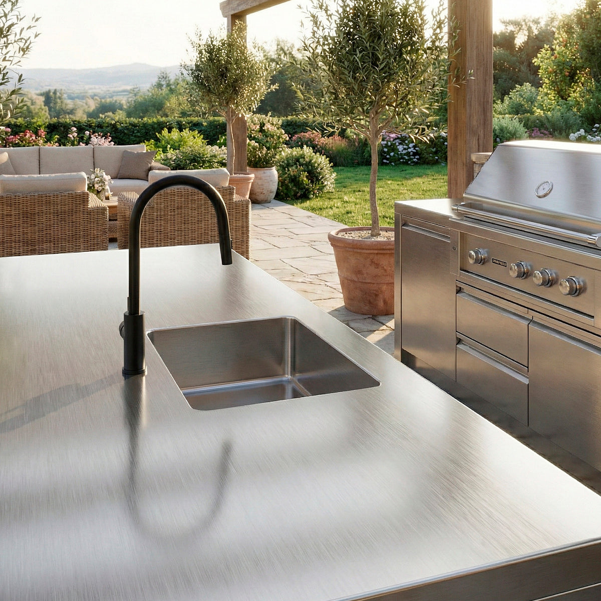 SINED Rubinetto cucina Levante estraibile in acciaio inox 316L — Nero