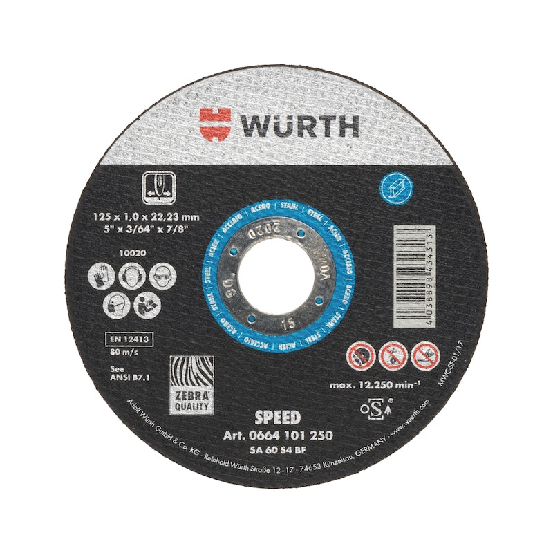 Disco da taglio Würth SPEED per acciaio 125 mm