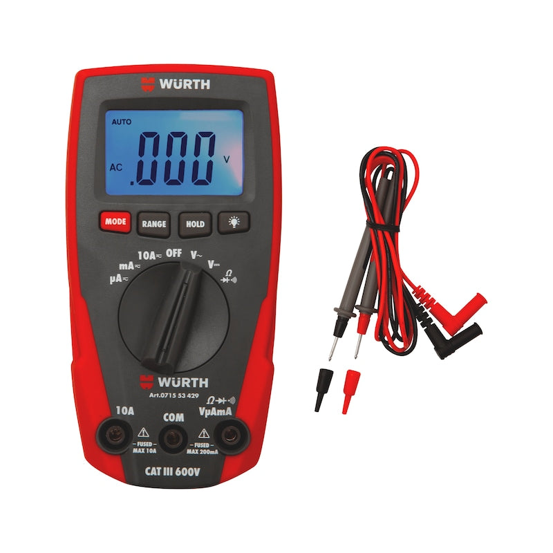 Multimetro digitale Würth TD6 nero-rosso